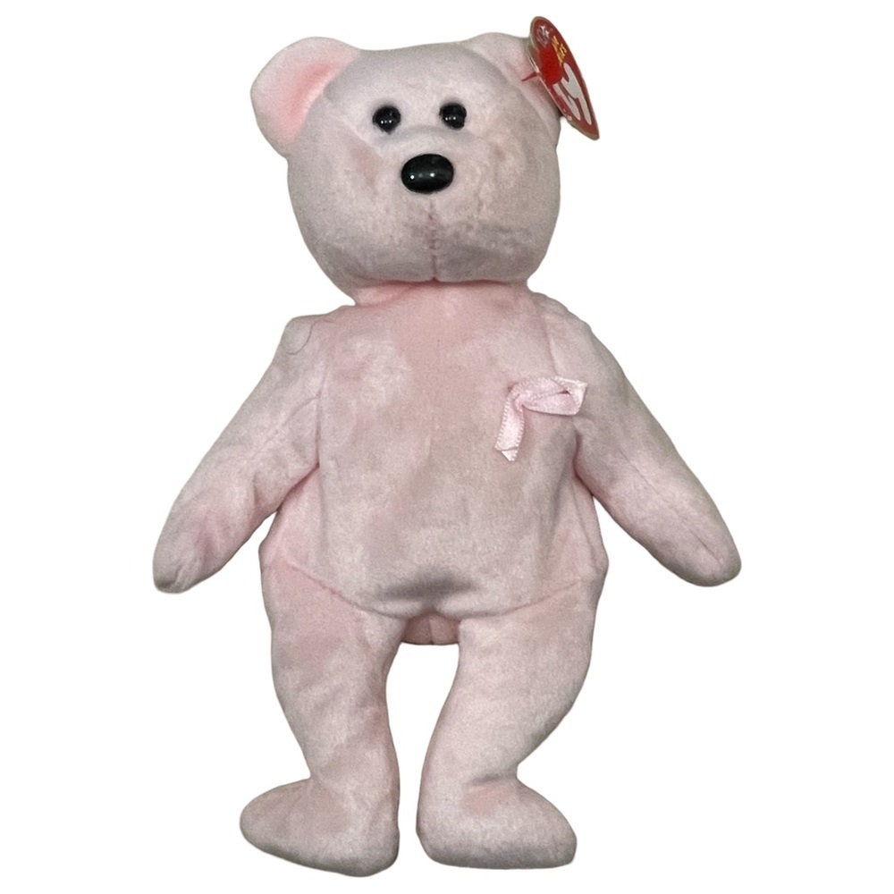 CURE 2003 RARE Collectible Ty Beanie Babie Pink Teddy Bear Plush Toy! - Picture 2 of 5